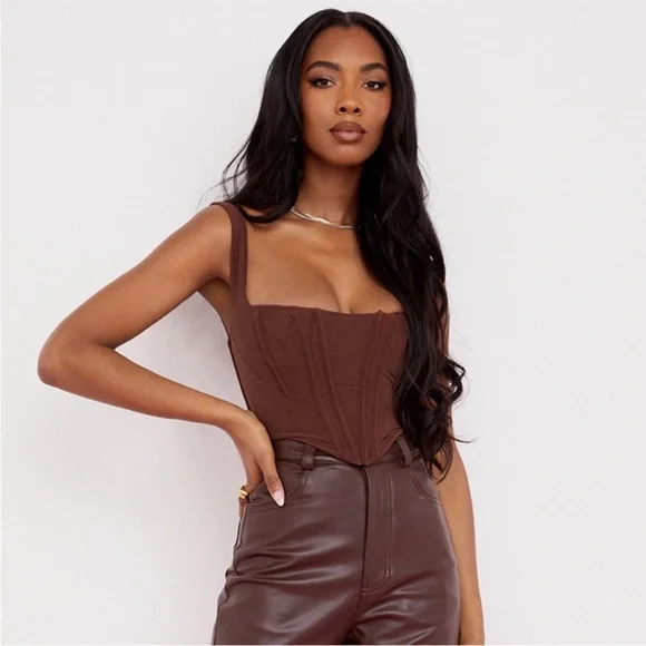 NEW House of CB Ninetta Top Chocolate Brown XS - Picture 9 of 17